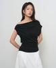 GENERALIDEA Asymmetrical Drape Strap T-Shirt [Black] / Gf2Lts531