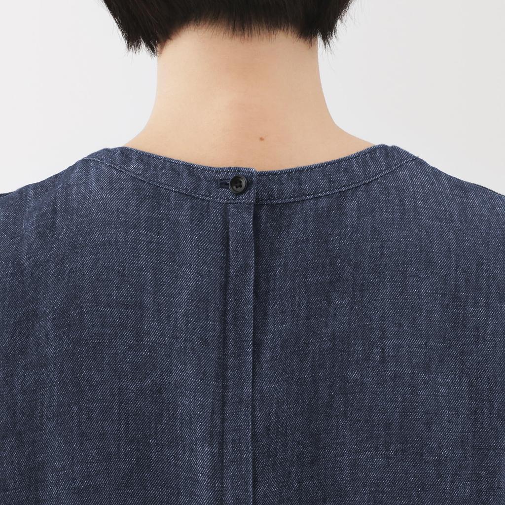 MUJI Hemp Blend Denim Size BC2N8A5S Women's Jumpsuit, Navy, XL,