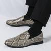 Neue Herren Punk Rock Schlangenmuster Leder Freizeitschuhe Männliche Leichte Slipper Hochzeitskleid Heimkehr Schuhwerk Zapatos Hombre