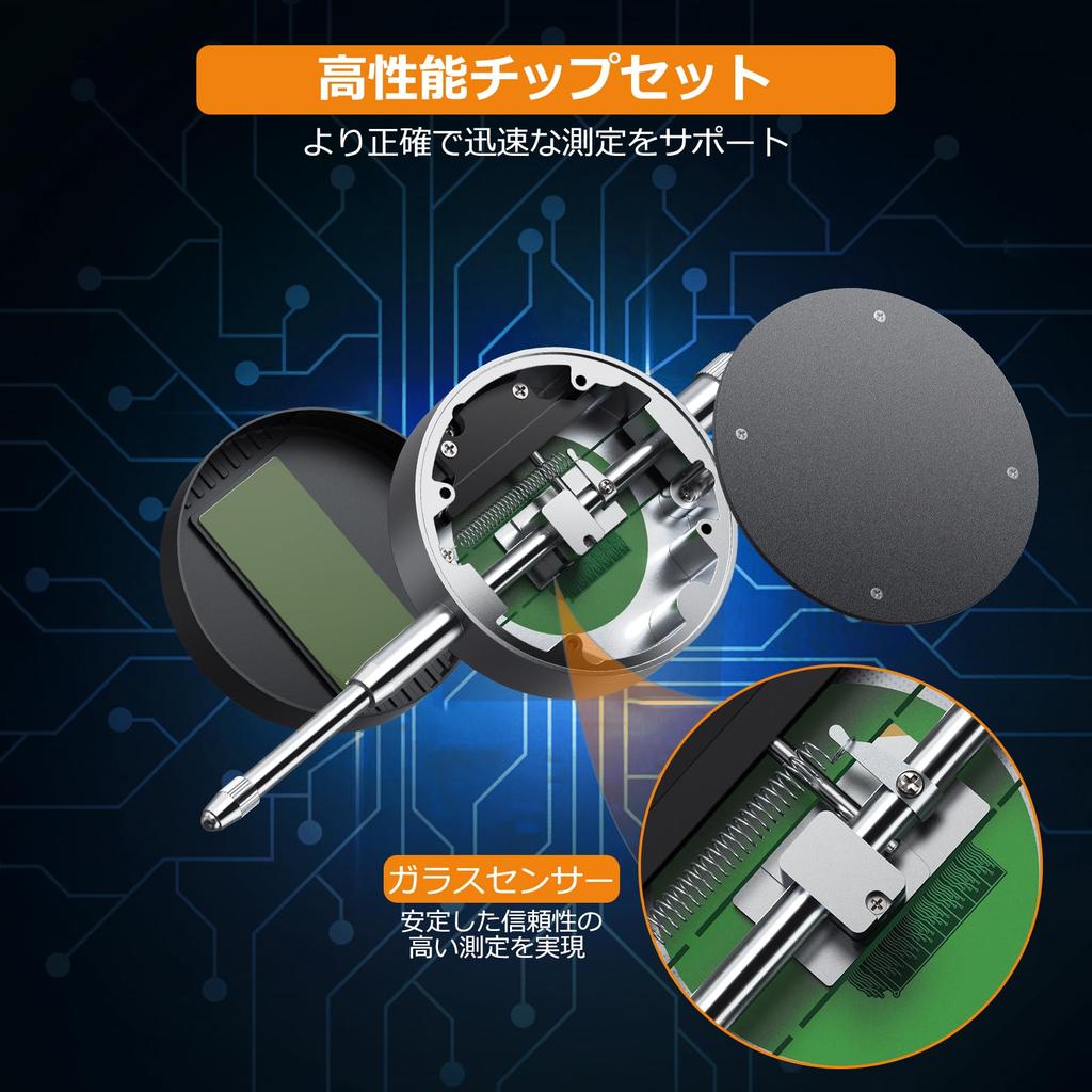 Neoteck Digital Dial High Warranty Gauge, Precision, 18-Month (0.01 Accuracy, 25.4 Range, Black)