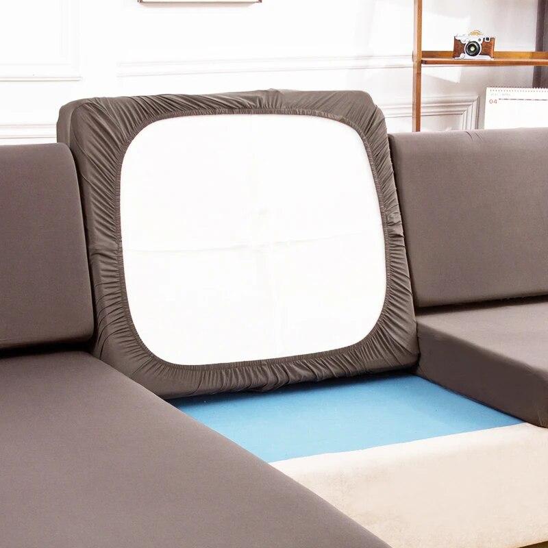 Elastic Solid Corner Sofa Seat Cover Stretch Sofa Cushion Cover Sofa Slipcover for L Shape Chaselong Armchair Plain Dyed