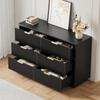 Fluted Dresser for Bedroom with 6 Drawers, 47" W Modern Chest of Drawers with Metal Handles, Wood Dresser TV Stand, Closet Dres