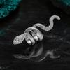 Exaggerated Snake Print Finger Band, Adjustable Open Snake Ring, Three-Dimensional Winding Design Animal Ring for Jewelry Gift
