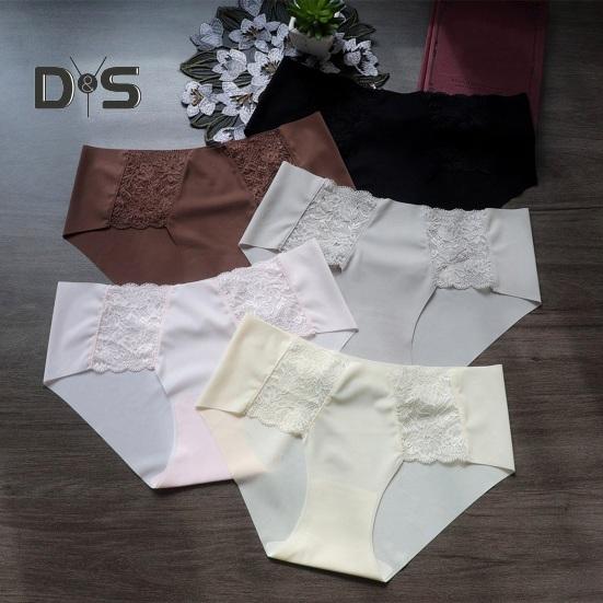 Women's Lace Underwear Seamless Low Waist Briefs Soft Stretchy No Show Bikini Panties Female Invisible Slip Underpants