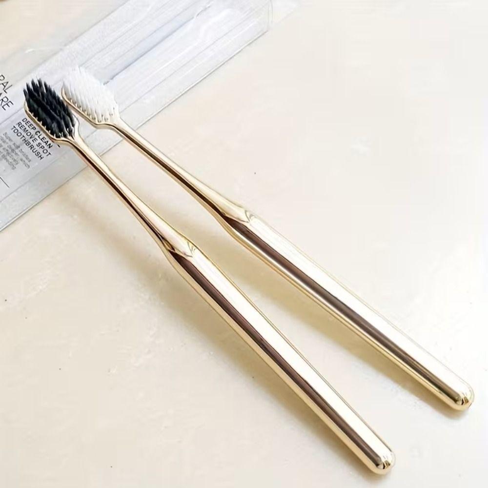 Gold Silver Dental Brushes Deep Cleaning Adult Tooth Brush Oral Care Manual Toothbrush Adult Use