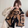 Warm Winter Scarf for Women Luxury Floral Pashmina Shawls Thick Cashmere Blanket Chunky Stoles Lady Elegant Poncho Bufanda