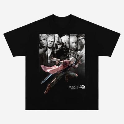 Maglietta Devil May Cry, Maglietta Classica Vintage Anni '90 per Fan di Videogiochi, Ristampa S-4XL
