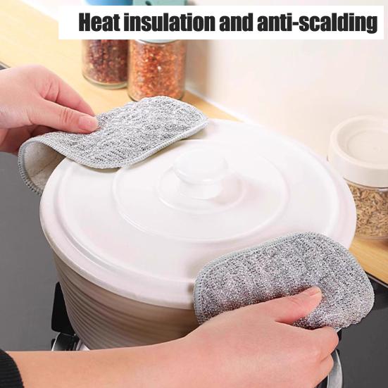 10Pcs Multipurpose Wire Dishwashing Rags Fast Drying Non-Scratch Reusable Wire Cleaning Cloth Kitchen Dishcloth