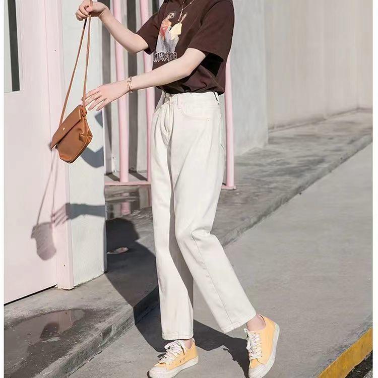 Trendy Black High-Waisted Loose Draping Wide-Leg Jeans for Women S (80-95 jin)
