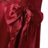 ZANZEA Women Elegant V-Neck Casual Short Sleeve Satin Long Dress