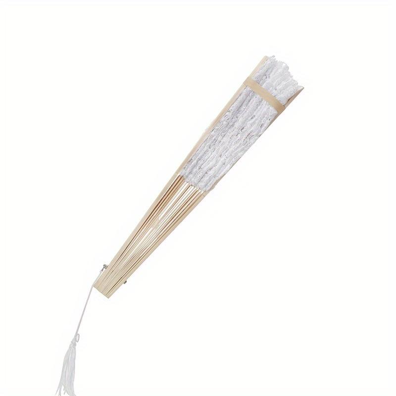 1PC Elegant HollowOut Lace Fan for Bridal Shower Dance Recital Sheer Handheld Fan for Wedding and Formal Occasion