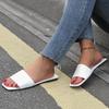 Fashion Big Size Square Toe Beach Shoes Woman's Slippers Slides Low Sabot 2025 Summer Soft Flat Hoof Heels Fabric Casual Rubber PU Fretw