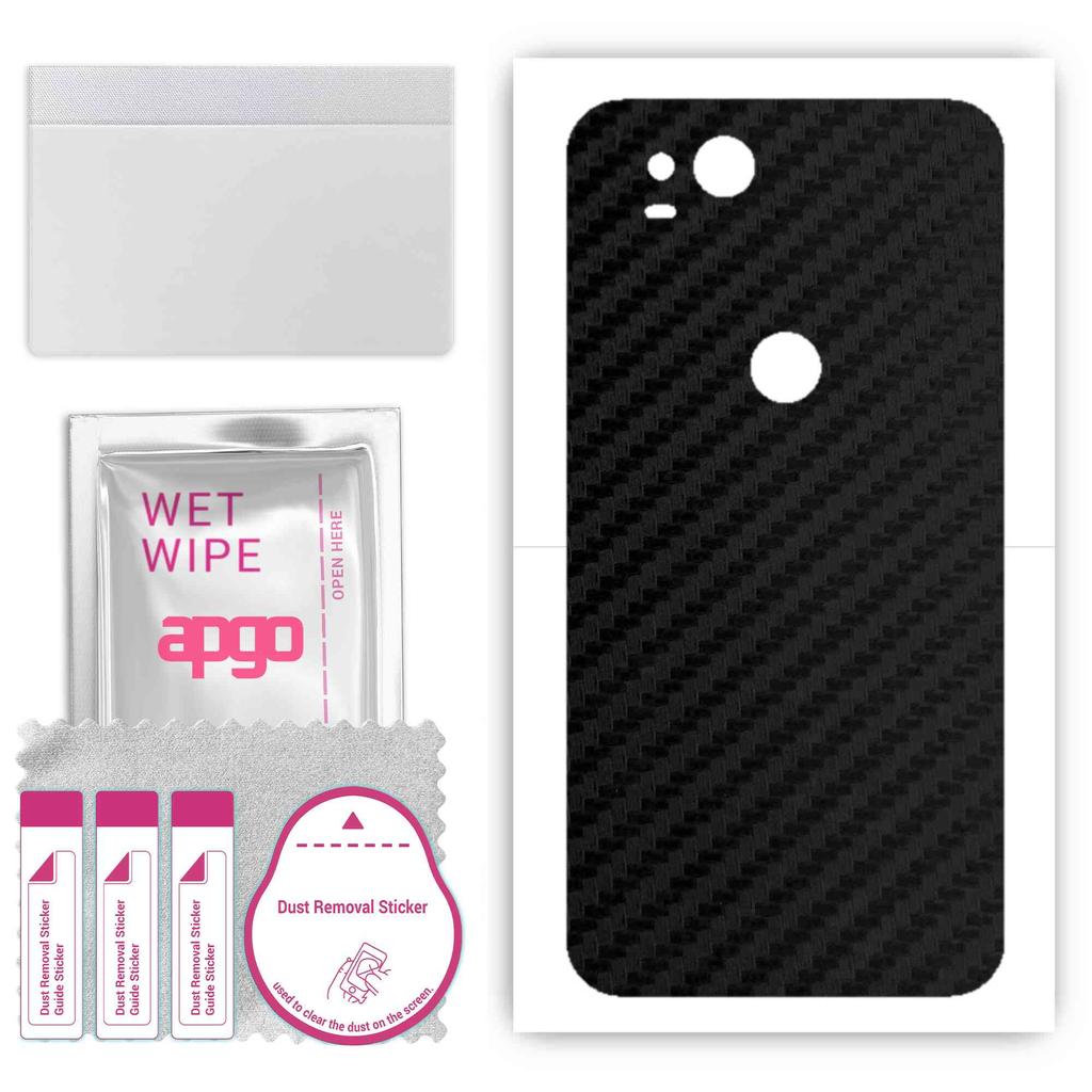 apgo Protective Skin Sticker for the Back Compatible with Google Pixel 2, Wrap Film, Foil, Vinyl - Pattern Carbon Black