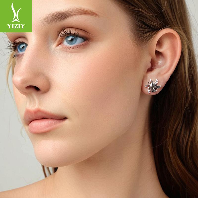 S925 Sterling Silver Peace Dove Stud Earrings, Meaning Peace And Tranquility Hope Creative Stud Earrings