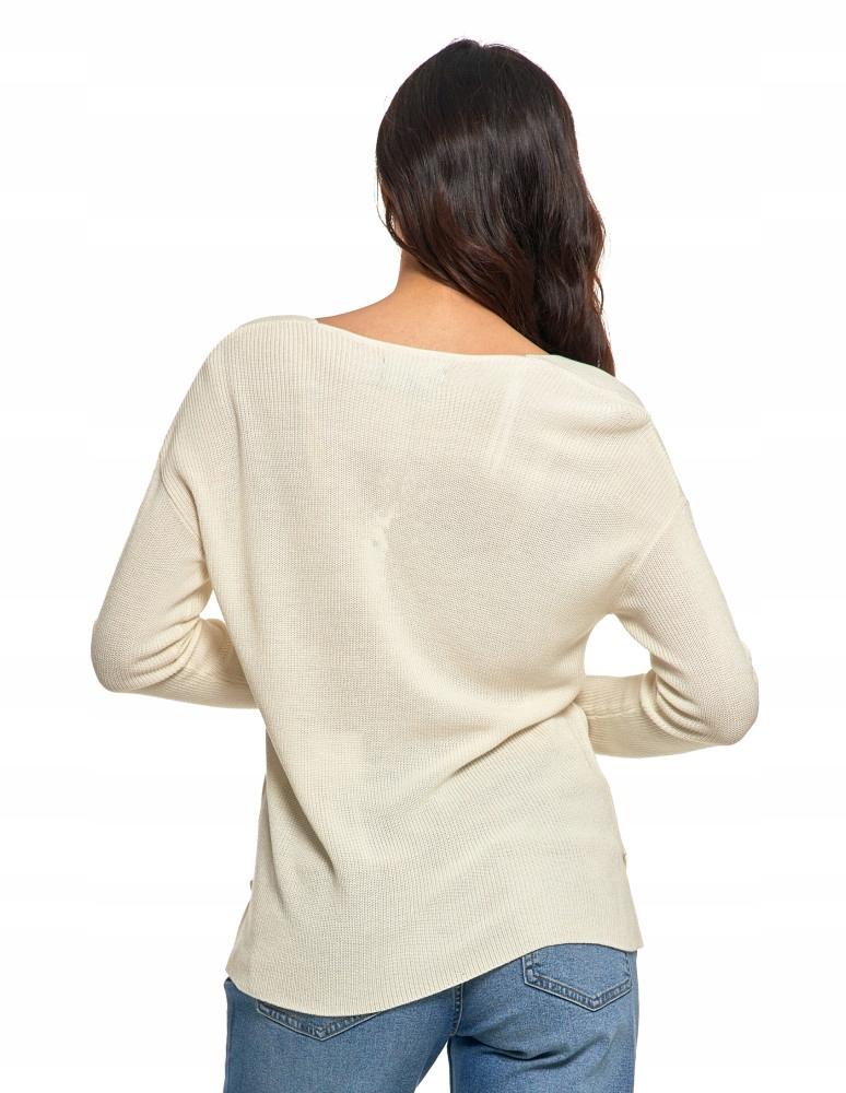 Thin Women's Classic Knitted Sweater with Long Sleeves MORAJ S white