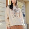 Li-Ning Fleece-Lined Warm Casual Long-Sleeve Cartoon Sweatshirt Women Tops Swan-White AWDSB66-5