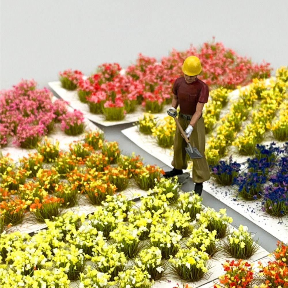 Model Making Miniature Flower Cluster Simulation Static Tuft Toys Garden Scene Layout