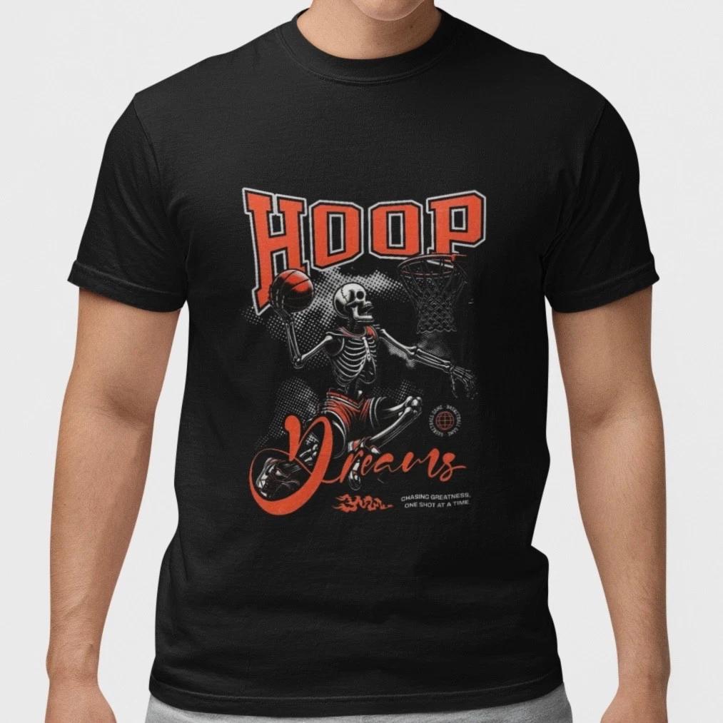 Basketball Skeleton T Shirt Hoop Dreams Street Style Sports Graphic Tee XXXXL