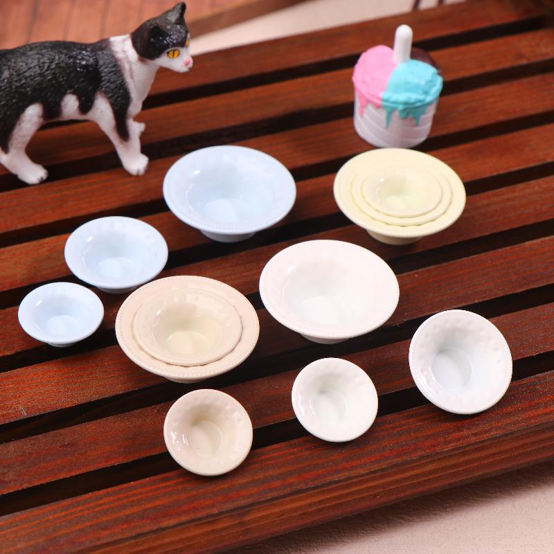 3 Stück Puppenhaus Mini Simulation Westliche Teller Geschirr Modell Puppenhaus Küchendekoration Rollenspielzeug Puppenhauszubehör