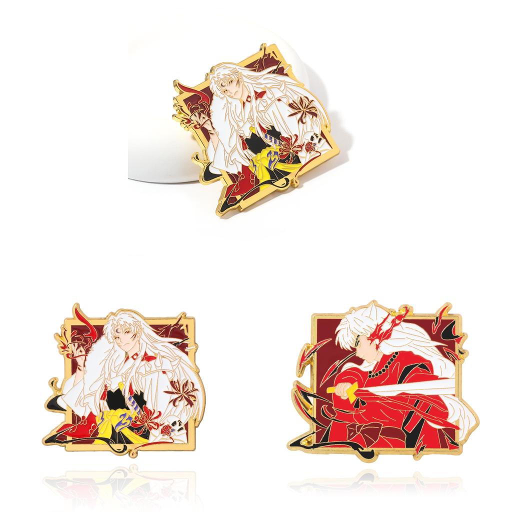 Inuyasha Sesshoumaru Character Chest Badge Alloy Pin For School Bags And Jackets