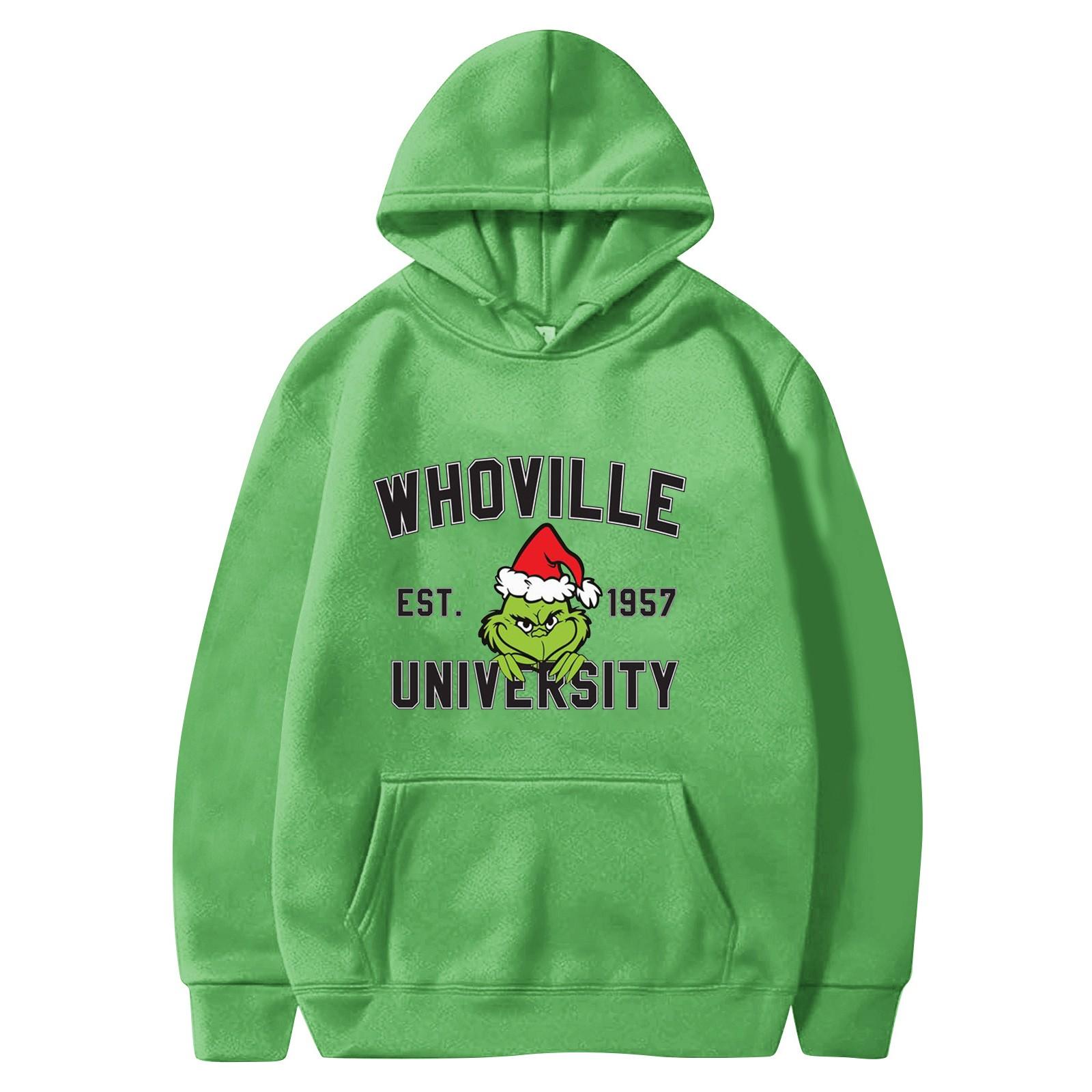 Women s Fall And Winte Printed Pullover Hooded Sweatshirt Fleece Long Sleeve Fashion Sweatshirt L