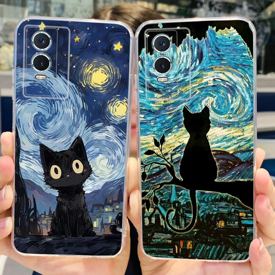 For Vivo Y76s Case Vivo Y76 5G Stylish Painted Cover Clear Silicone Phone Case For Vivo Y74s Y 76 s VivoY76 5G Soft Fundas Coque