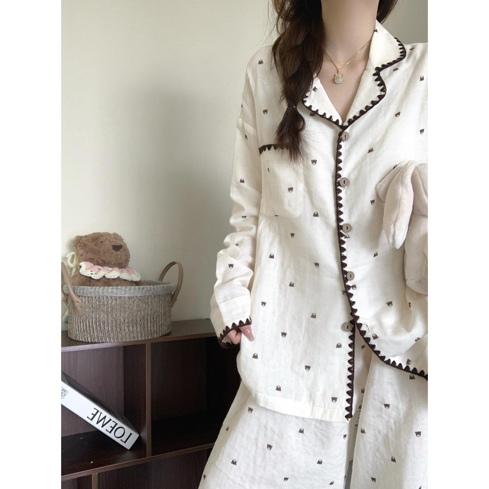 

Pajamas women s spring and autumn long-sleeved trousers set high-end loungewear Internet celebrity style new models can be worn outside in stock m [universal size 2]