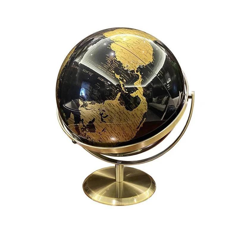 New 20/23cm Black Gold Rotating Globe British Home Office Decoration European Style Creative Handicraft Decoration Globe
