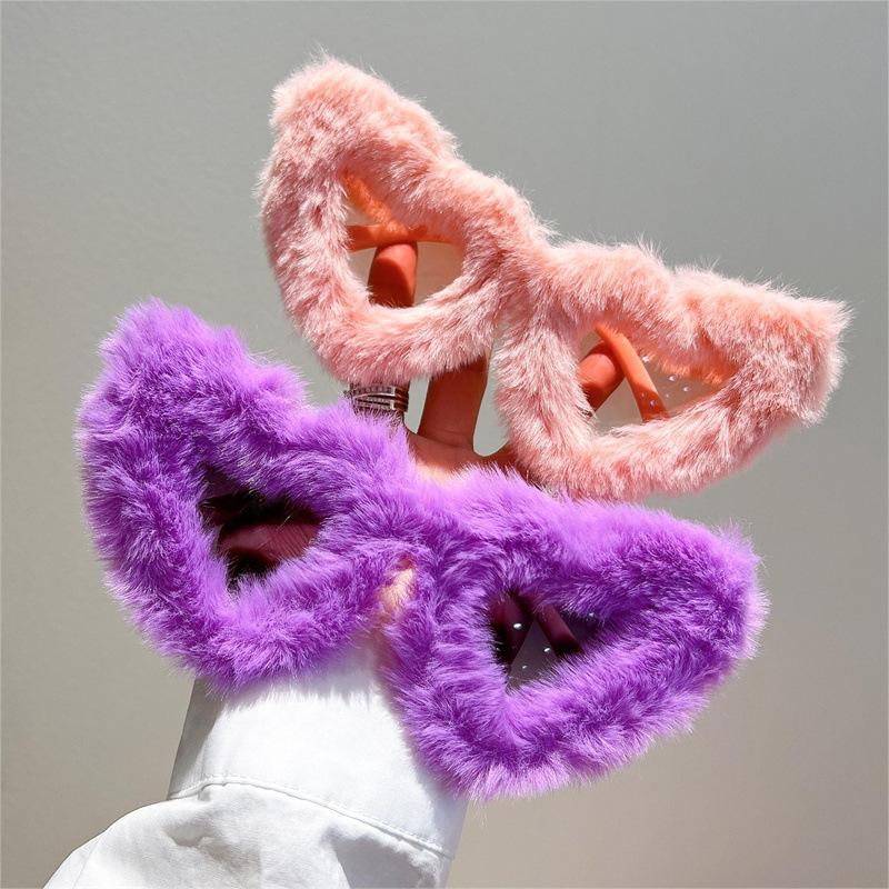 3 Pairs Heart Shaped Furry Sunglasses Women Fashion Cute Winter Outdoor Shades Trendy Original Sun Glasses