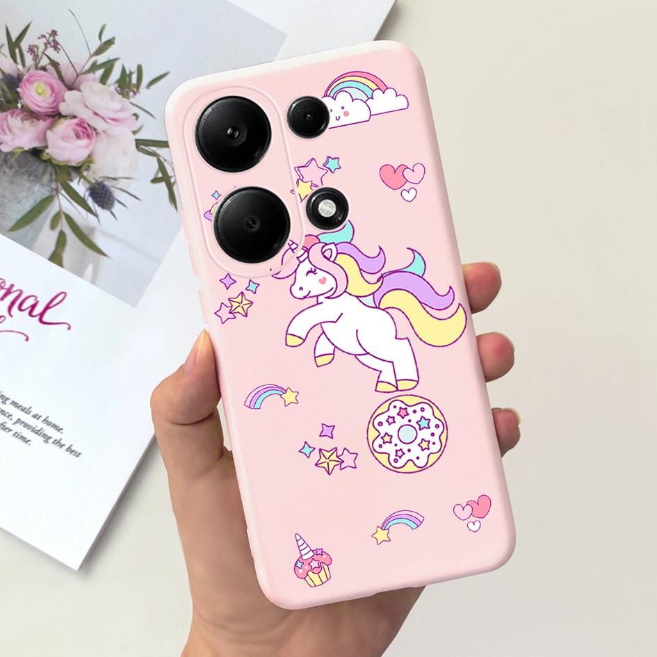 For Xiaomi Redmi Note 13 Pro 4G 2024 Case Cute Love Heart Cactus Soft Matte TPU Cover For Xiaomi Poco M6 Pro 4G Note13 Pro Coque