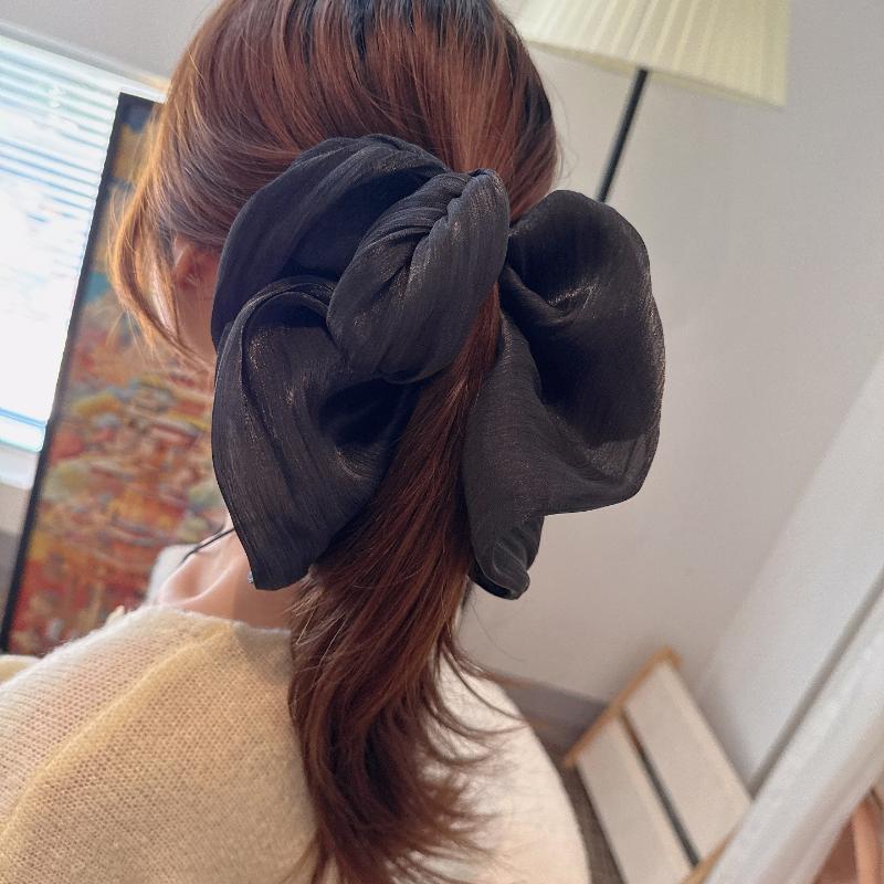 Soft Pleated Chiffon Flower Banana Hair Clips Anti Slip Holder Elegant Hair Clamp Women Daily Wedding Party Hair Accessories