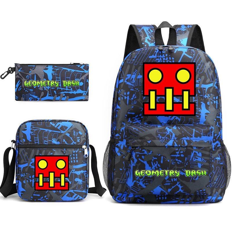 Geometrie Geometrică dash Geantă Școlară din Trei Piese Studenți Băieți și Fete Toc de Creioane pentru Campus Geantă din Pânză