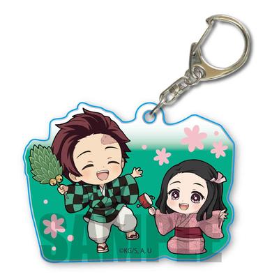 Bellhouse Demon Kimetsu No Yaiba Tanjiro Nezuko Acrylic Keychain with Nezuko Slayer & (Childhood)