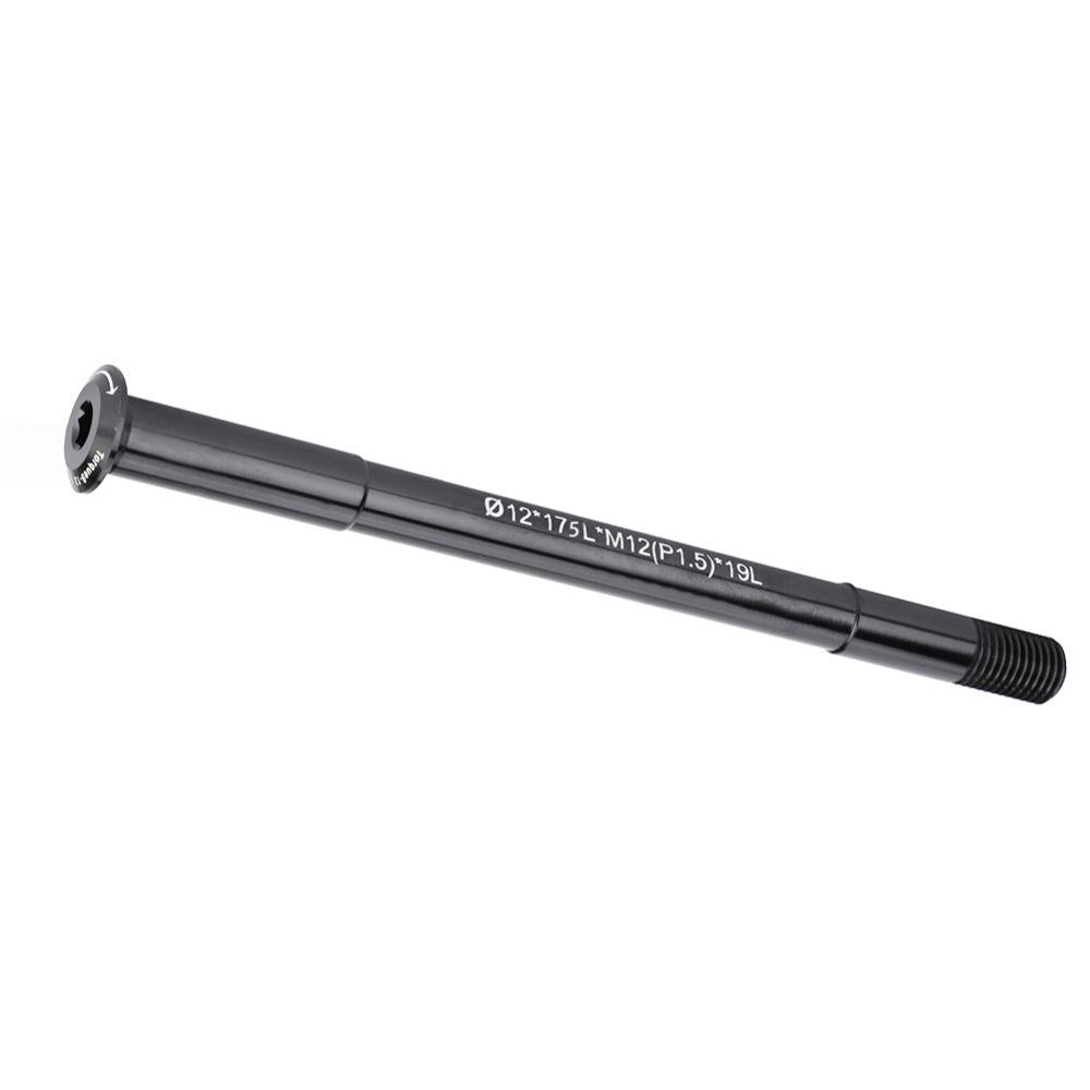 Wytrzymała oś przelotowa rowerowa z gwintem M12 X 1.5, czarna, ze stopu aluminium, do piast przednich, lekka oś przelotowa do widelca, do roweru szosowego, roweru górskiego