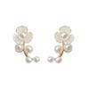 French Flower Pearl Drop Earrings Female Earrings