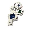 Les Trésors De Lily [P5101] - Silver Pendant 'Sissi' Blue Green White Silver (rhodium-plated) - 20x10 Mm