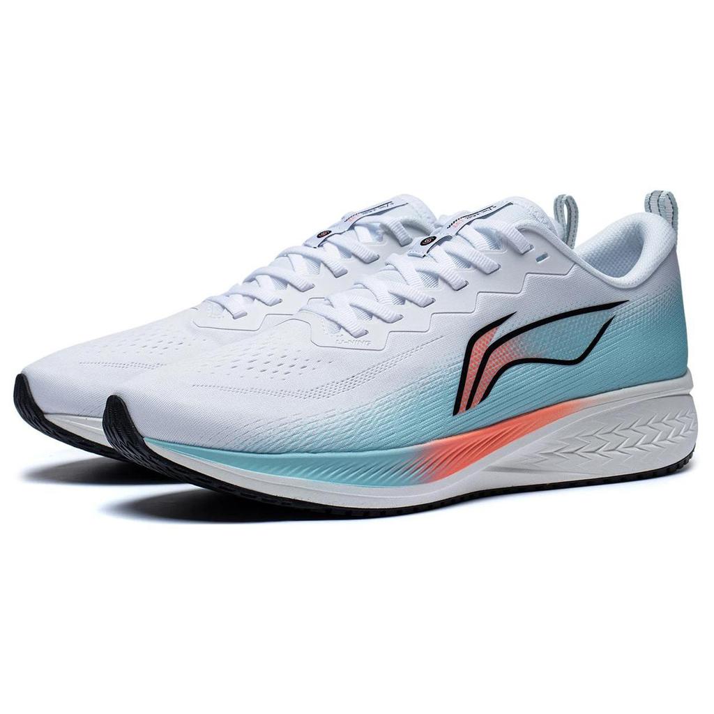 Li Ning Red Hare 6 Slip Resistant Abrasion Resistant Low Top Running Shoes Men's White Blue ARMT015-5