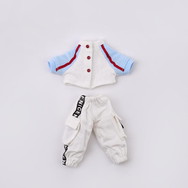 OB11 Baby Clothes Baseball Uniform Letter Overalls Suit Coat Fashion Pants For Obitsu11 YMY Body 1/12 BJD Doll