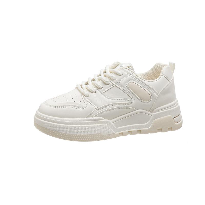 

Platform white shoes spring 2025 new Korean version round head lace-up color matching student casual sports shoes women 35