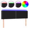 VidaXL Tête de Lit à LED Meuble de Chambre à Coucher Accessoire de Lit Double Tête de Cadre de Lit Intérieur Noir 3121472