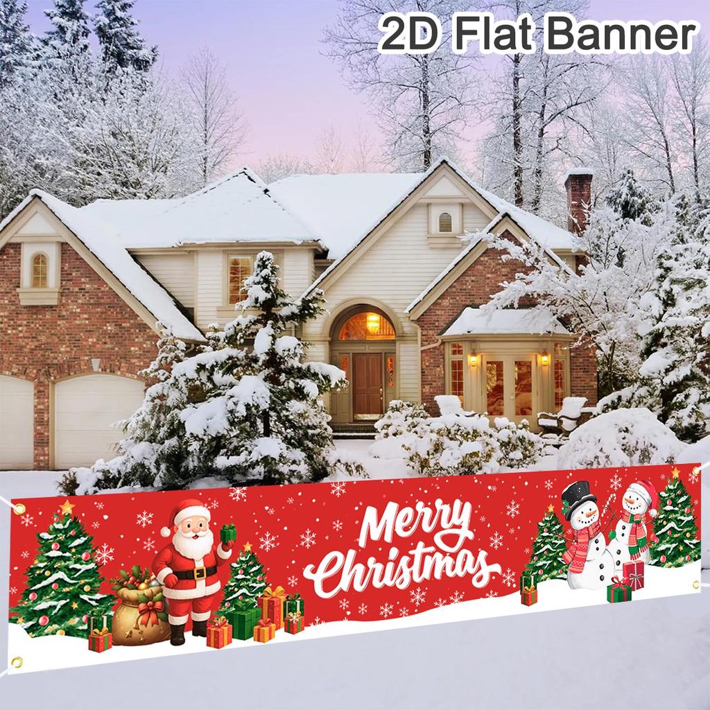 Christmas Outdoor Banner Flag Merry Christmas Decoration for Home 2026 Xmas Ornament Navidad Natal Noel Gift Happy New Year 2026
