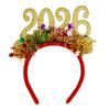 New Year 2026 Hairband Head Accessory Glitters Number Hairhoop Comfortable Party Headpiece for Festival Event Essential
