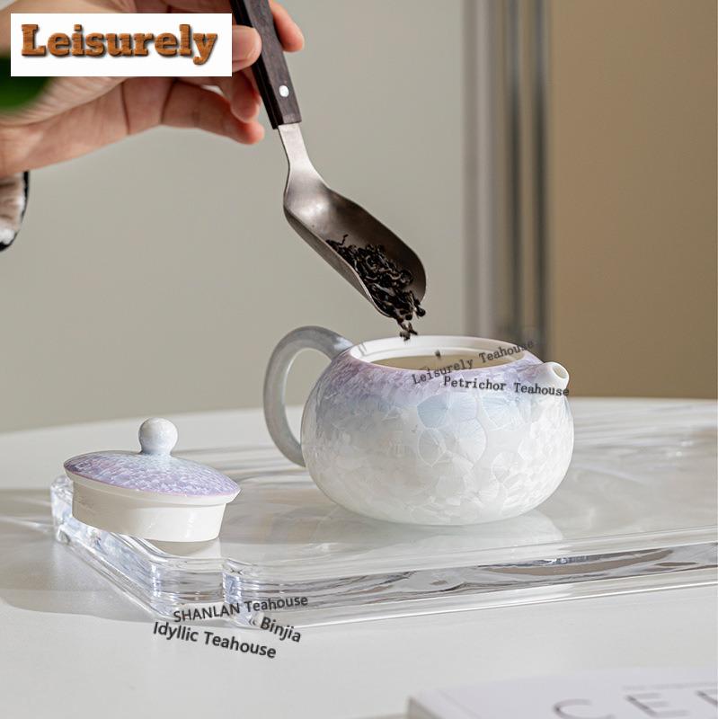 111ml Kiln Fambe Crystal Glaze Xishi Teapot Handmade Tea Infuser Pot Tea Making Kettle With Ball Hole Teaware Decoration Craft
