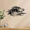 Black Iron Wave Wall Art for Living Room Patio Office, Metal Home Decor Coastal Design