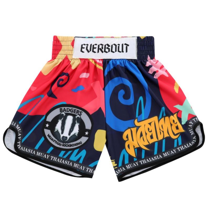 MMA Boxing Shorts Men Women Quick-Dry Muay Thai Fight With UFC-Style Print Lightweight Training