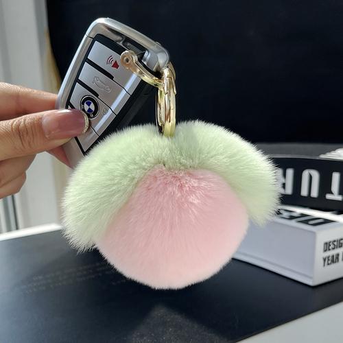 

Милый кролик Рекс с волосами маленького персика, автомобильный брелок, кулон, плюшевый шарик, мед, персиковая сумка, кулон, плюшевый шар