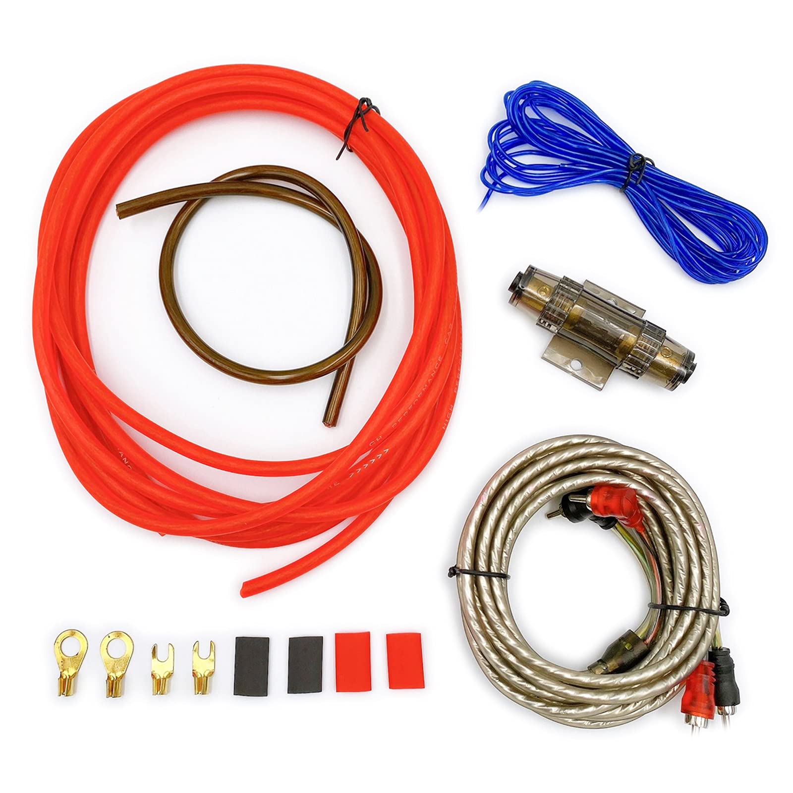 Meliore Комплект проводов для усилителя мощности 8 калибра для автомобильного аудио, усилителя мощности, сабвуфера и низкочастотного динамика, Силовой кабель, Комплект проводов, Подключение, Расширение, 8G