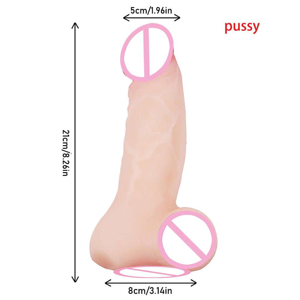 2 In 1 Realistic Pussy with Real Big Penis Enlarger Sleeve Vagina Anus Masturbation Sex Toys for Men Women Adult Erotic Supplies