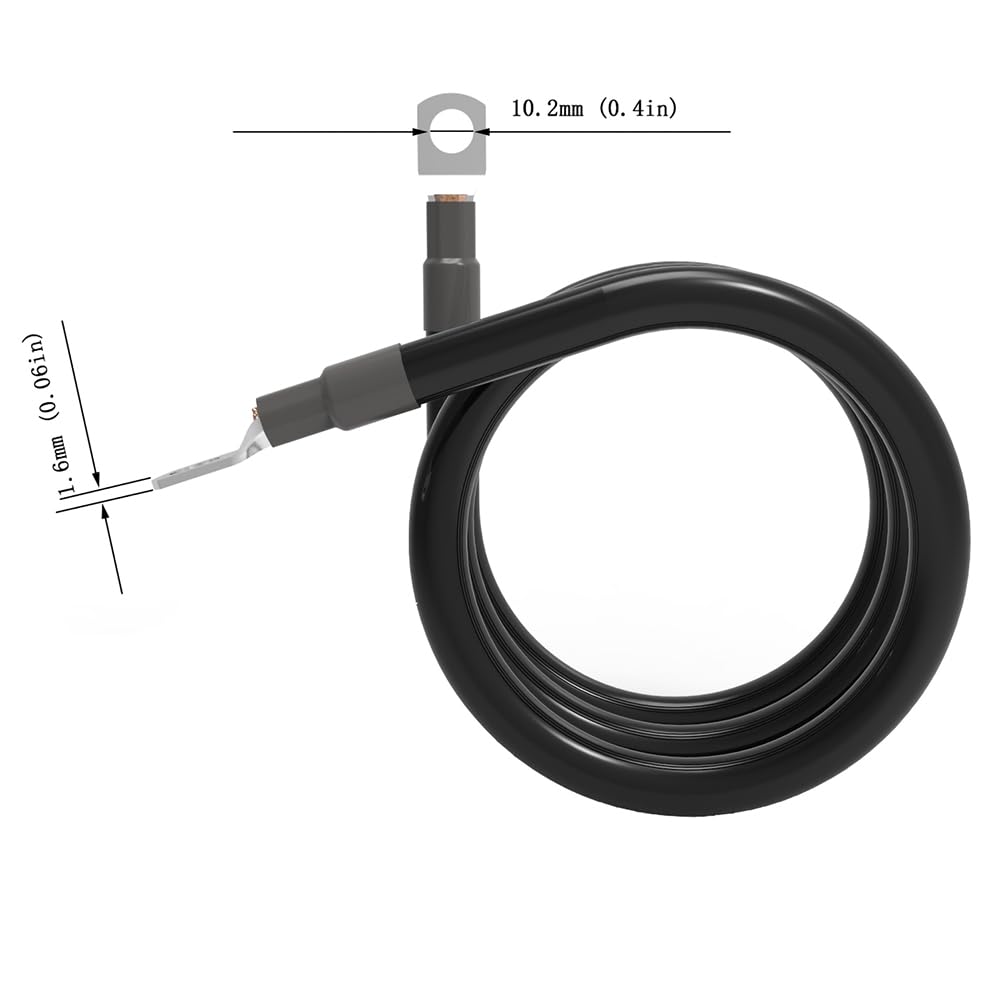 Καλώδιο 6AWG Gauge 16mm2 1m Καλώδιο Μετατροπέα Ισχύος Κόκκινο + Μαύρο Καθαρός Χαλκός