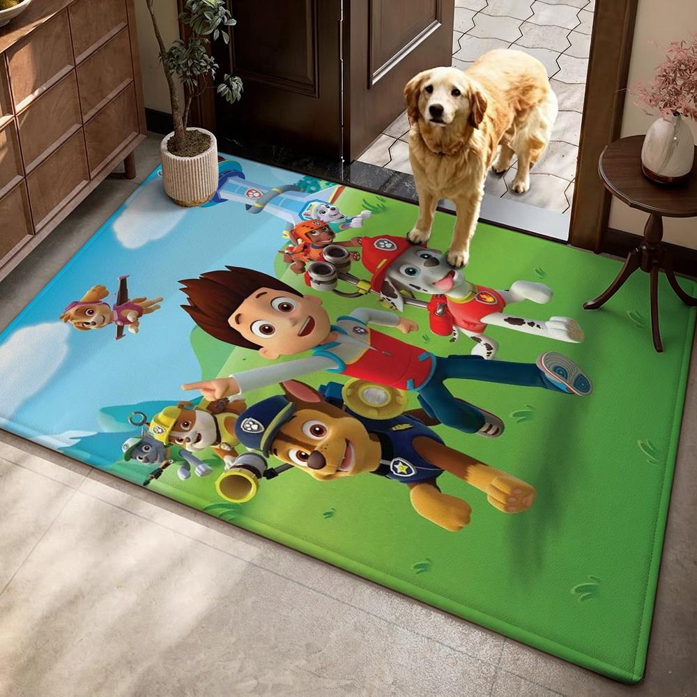 Paw Patrol Police Pup Rectangular Rug Soft Texture Nonslip Carpet For Bedroom Door Living Room Area Home Decor New Year Gift